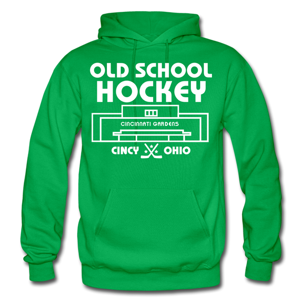 Cincinnati Gardens Old School Hockey Hoodie - kelly green