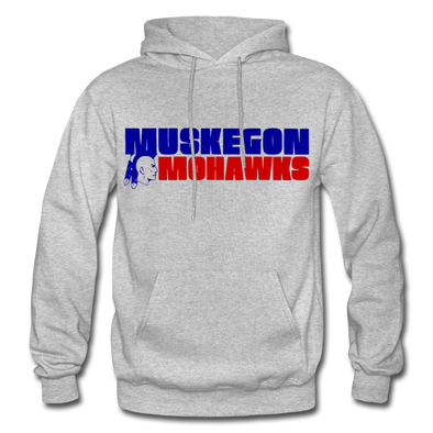 Muskegon Mohawks Text Hoodie - heather gray